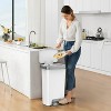 LunaLulinlk 11.9 Gallon Kitchen Trash Can, Plastic Step-On Kitchen Trash Can, White - 2 of 4