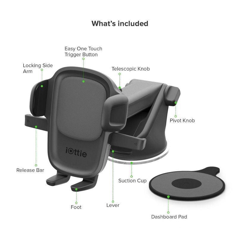 iOttie Easy One Touch 5 Dash &#38; Windshield Mount- Black, 4 of 15