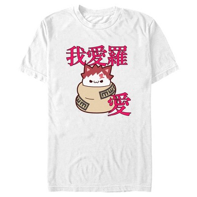 Men's Naruto Nyaruto Gaara Symbols T-Shirt