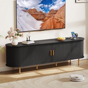 TIRAMISUBEST 55"TV Stand with Power Outlet for TVs up to 60 Inch,Entertainment Center with Storage,Adjustable Shelves & Sliding Doors - 1 of 4