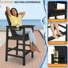 Karl Home | 28.7 in. HDPE Outdoor Tall Adirondack Bar Chair With Cup Holder - 2 of 4