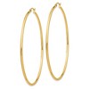 Black Bow Jewelry 2mm x 70mm 14k Yellow Gold Polished Tube Round Hoop Earrings - 2 of 4