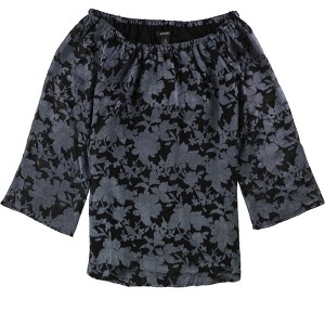 Alfani Womens Jacquard Floral Knit Blouse - 1 of 1