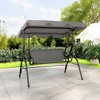 Tangkula 3-Person Swing Chair Porch Swing Seat w/ Adjustable Canopy Removable Cushion - 4 of 4