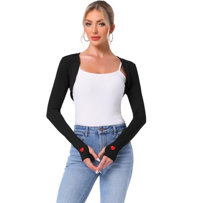 Jess by Meiko Women's Long Sleeve Heart Bolero Shrug