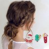 Unique Bargains Christmas Hair Clips Two Snowmen for Christmas 2.09"x1.69" Red Blue 1 Set - 2 of 4