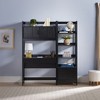 Saracina Home 2pc Transitional Fluted Hutch Desk with Narrow Bookcase - 3 of 4