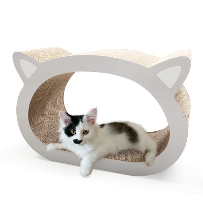 Diy Cat Nail Scratching Board Cat Scratch Pads For Furniture Cat Toy Corrugated Cardboard Cute Cat Head Shape-Cuddlewood