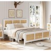 Queen/Full Size Rattan Bed Frame with Headboard, Boho Cane Platform Bed Frame with Strong Metal Slat, Noise Free, No Box Spring Needed - 2 of 4
