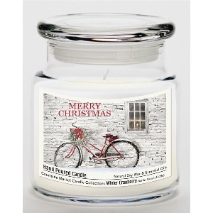 Courtside Market Merry Christmas Winter Cranberry 18oz Soy Wax Candle Glass Jar & Lid - 1 of 3