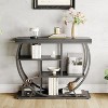 Entryway Table with Storage,Industrial 4-Tier Narrow Console Table Behind Couch with Half-Circle Base - 3 of 4