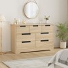 7 Drawer Dresser for Bedroom, Natural Modern Double Dresser Organizer with Embedded Handles Design, Wooden Chest of Drawers for Living Room, Hallway - 4 of 4