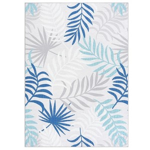 Area Rug Modern Machine Washable Rugs Non Slip Non Shedding Rug Tropics Palm Leaves Low Pile Stain Resistant Foldable Carpet for Bedroom Living Room - 1 of 4