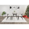 Dining Table Set for 4, Kitchen Table 5 Piece Set with 4 Lamb's Velvet Upholstered Chairs with Storage Shelves At The Bottom for Small Kitchens - 3 of 4