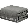 Home Mart Goods 7 Piece Grey Geometric Boho Soft Bedding Comforter Set - Queen Size - 4 of 4