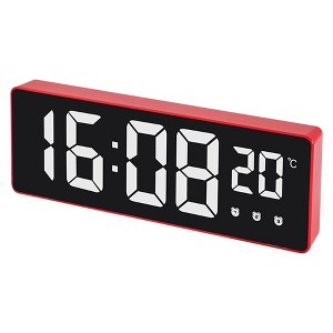 REGALWOVEN Digital Corded Electric Temperature Dimmable Snooze Alarm Clock 6.3 x 2.2 x 1 inch - 1 of 4