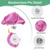 Unique Bargains Handmade Men Suits Formal Boutonnieres Wedding Corsage Lapel Pin Flower Brooch Butterfly Buckle 16 Pcs Purple - 2 of 4