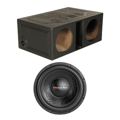 American Bass DX 124 12 Inch Single 4 Ohm Voice Coil 800 Watt Max Power Subwoofer Speaker and QPower QBOMB12VL Vented Ported Subwoofer Sub Box