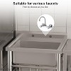 Stainless Steel Freestanding Utility Sink with Hot/Cold Pull-Out Faucet, Single-Bowl Prep Sink for Kitchen, Bar, Garage, Backyard, Laundry - 2 of 4