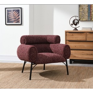 Tweed Chair with Wooden Inner Frame and Tight Seat & Loose Back Cushion for Living Room - 1 of 4