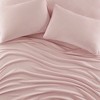 Elegant Solid Micro Fleece Sheet Set, All Season Bedding Sets, Cozy Home Textile fits Lux Bedroom Decor,Valentine's Day Gifts - 3 of 4