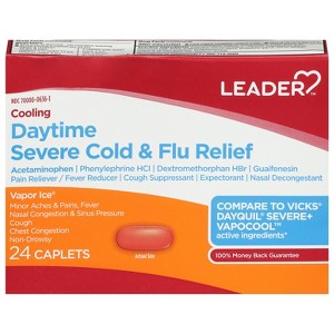 Leader Severe Daytime Cooling Cold & Flu Relief 24 Caplets - 1 of 4