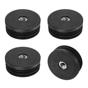 Unique Bargains Metal Furniture Legs Plastic Insert for Round Tubes with M8 Thread Black - 1 of 4