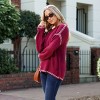 Women's Burgundy Oversized Knit Sweater - Cupshe - 2 of 4