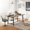 HOMCOM Industrial Dining Table for 8 People, 70.9" Long Rectangular Kitchen Table with Large Tabletop and Steel Legs for Dining Room, Distressed Gray - 2 of 4