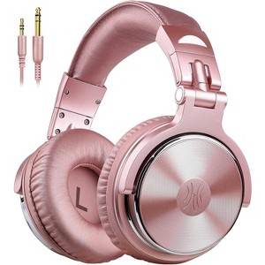 OneOdio Pro10 Wired Over Ear Headphones Hi-Res Studio Monitor & Mixing DJ and 1/4 to 3.5mm Jack for AMP Computer Recording Podcast Guitar (Pink) - 1 of 4