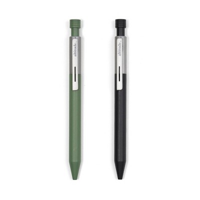 Altitude 2pk Refillable Ballpoint Pens 1.0mm Black Ink Silver