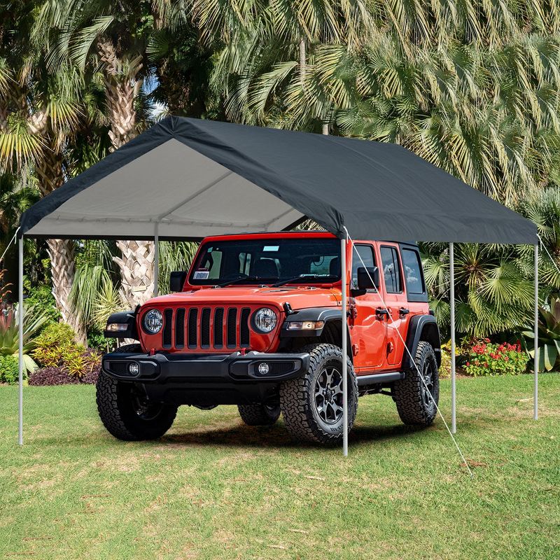 Aoodor 20 x 10 FT. Portable Vehicle Carport Party Canopy Tent Boat Shelter Cover, Heavy Duty Metal Frame, 2 of 9