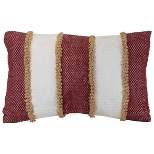 Striped Hand Woven Outdoor Decorative Throw Pillow with Pulled Yarn Accents - Foreside Home & Garden