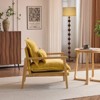 Karl Home Yellow Chenille Accent Chair Armchair With Pillow - 4 of 4
