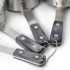 Oster Blakeley 4 Piece Stainless Steel Measuring Cup Set in Dark Gray with Wood Handles - 4 of 4