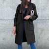 Clearlove Women's Pea Coats Elegant Notched Collar Open Front Double Breasted Oversized Trench Midi Outfits - 2 of 4