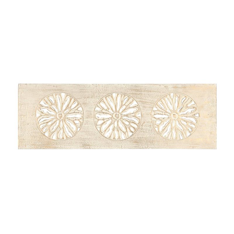 Wood Floral Handmade Carved Intricately Wall Decor - Olivia & May, 2 of 6