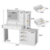 Large Makeup Vanity with Jewelry Storage, Lots Shelves & Power Strip, Dressing Table - 2 of 4