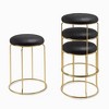 Kings Brand Furniture 4-Pack Stack Stools, Upholstered w/Metal Legs Backless Stackable  Bar and Counter Height Stool, Dining Room Kitchen Chairs - 2 of 4