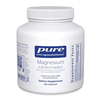 Pure Encapsulations Magnesium (Citrate/Malate) - Magnesium Supplement to Support Nutrient Utilization, Energy, Bones & Heart Health*
