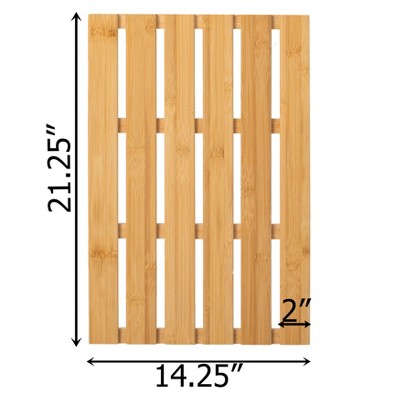 Natural Bamboo Non-Slip Waterproof Bath Mat for Indoor and Outdoor Use