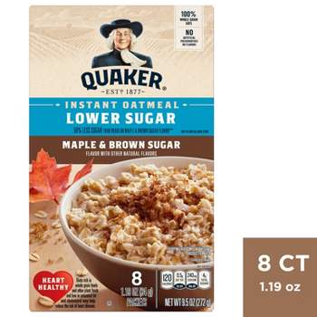 Quaker Low Sugar Instant Oatmeal Maple Brown Sugar - 9.5oz/8ct