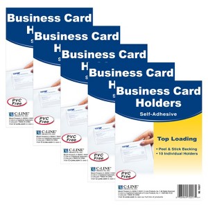 C-Line - Self-Adhesive Business Card Holder - Top Load - 2" - 10 Sheets - Pack of 5 - 1 of 1