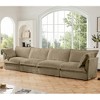 Oversized 156.6" Corduroy Slipcovered 4 Seater Modular Sectional Sofa with French Edges and Removable Covers, 4-Piece Free combination - 3 of 4