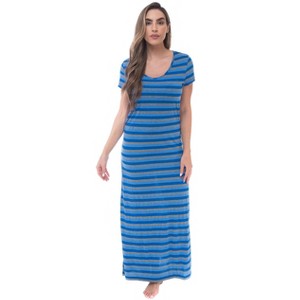 Just Love Womens Stripe Maxi Dress Knit Jersey T-Shirt Dress for Women - 1 of 3