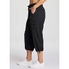 RBX Active Women's Cargo Style Capri Pants, Quick Drying Adjustable Leg Cropped Jogger Pant for Casual Wear, Hiking, Workouts - 4 of 4