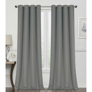 GoodGram 2 Pack Hotel Thermal Grommet 100% Blackout Window Curtain Panels - 1 of 2