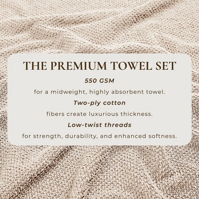Taupe Cotton Textured Washcloth Set (Pack of 12)