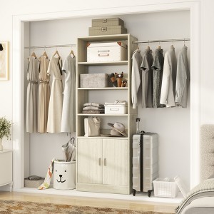 Aheaplus 25" - 103" Closet System with Cabinets, Wall-mounted Closet Organizer - 1 of 4
