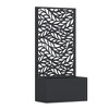 MAYEERTY Planter Box with Trellis Iron Black Spring Leaf 01 Style 47x24x12in 3-Piece Set - 3 of 4